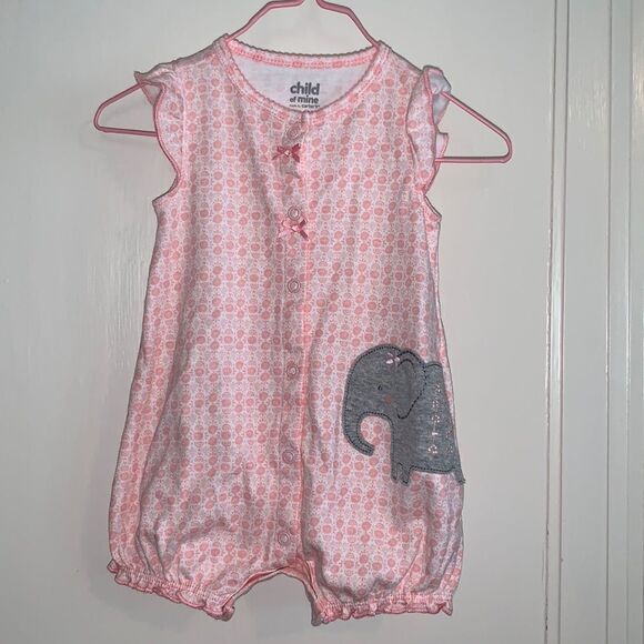 Nwot Child of Mine by Carter’s pink elephant onesie - Picture 1 of 6